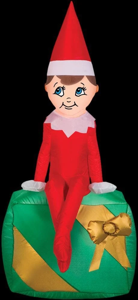 Morris Airblown Elf On Present 3 Morris Airblown Elf On Present