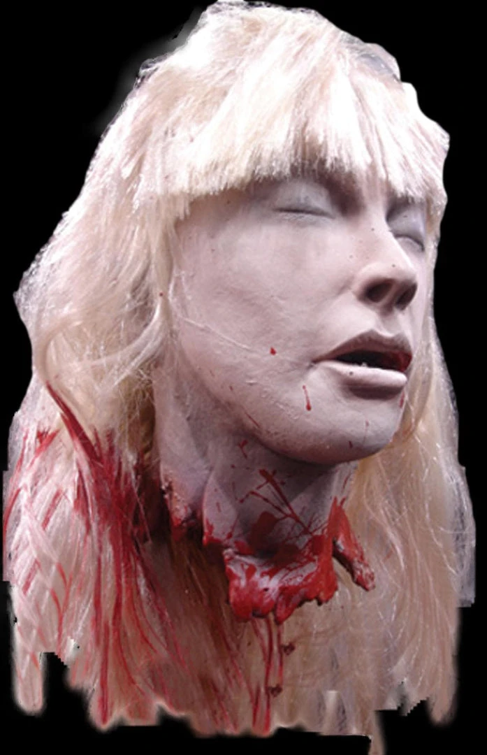 Morris "Blonde Debbie" Bloody Severed Head Halloween Prop 3 Morris "Blonde Debbie" Bloody Severed Head Halloween Prop
