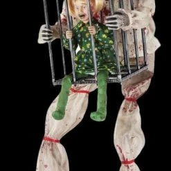 Morris Props "Cagey The Clown With Child" Electric Animated Halloween Prop