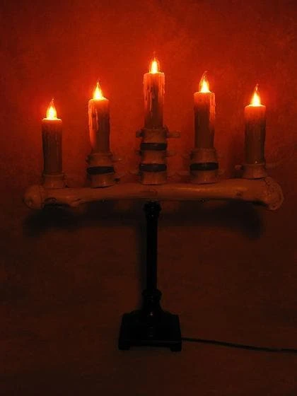 Skeletons And More "Candelabra Table Top Halloween Prop W/ 5 Flicker Candles" Haunted House Lighting 4 Skeletons And More "Candelabra Table Top Halloween Prop W/ 5 Flicker Candles" Haunted House Lighting