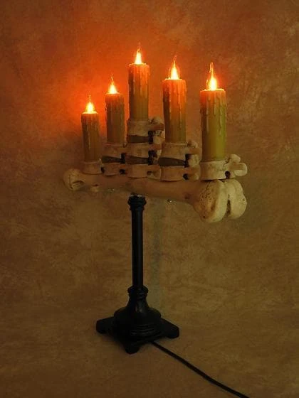 Skeletons And More "Candelabra Table Top Halloween Prop W/ 5 Flicker Candles" Haunted House Lighting 6 Skeletons And More "Candelabra Table Top Halloween Prop W/ 5 Flicker Candles" Haunted House Lighting