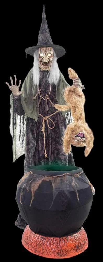 Morris "Cat-tastrophe Cauldron With Fog" Electric Animated Halloween Prop Props 3 Morris "Cat-tastrophe Cauldron With Fog" Electric Animated Halloween Prop Props