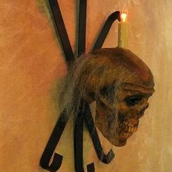 Skeletons And More "Corpsed Head Skull Wall Sconce" Haunted House Lighting 8 Skeletons And More