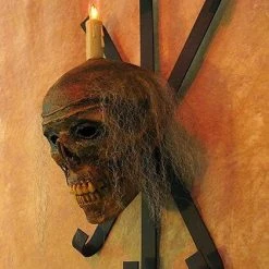 Skeletons And More "Corpsed Head Skull Wall Sconce" Haunted House Lighting 9 Skeletons And More