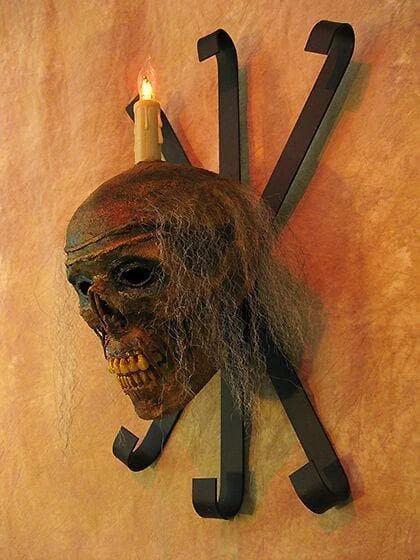 Skeletons And More "Corpsed Head Skull Wall Sconce" Haunted House Lighting 6 Skeletons And More "Corpsed Head Skull Wall Sconce" Haunted House Lighting