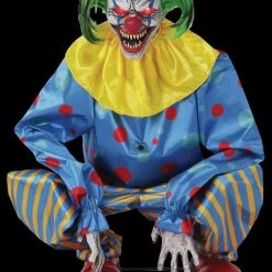Morris "Crouching Clown Blue" Electric Animated Skeleton Halloween Prop