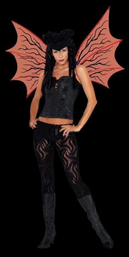 Morris "Demonette - Red W/Veins" Halloween Costume Wings Accessories 3 Morris "Demonette - Red W/Veins" Halloween Costume Wings Accessories