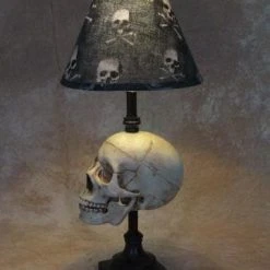 Skeletons And More "Desk Lamp With Life-size Skull And Bone Shade" Haunted House Lighting 10 Skeletons And More