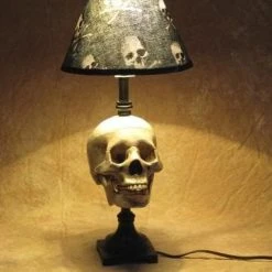 Skeletons And More "Desk Lamp With Life-size Skull And Bone Shade" Haunted House Lighting 11 Skeletons And More