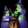 Morris "Double Witch And Cauldron" Animated Air-blown Inflatable Decoration - 6 Foot Tall Decorations 1 Morris "Double Witch And Cauldron" Animated Air-blown Inflatable Decoration - 6 Foot Tall Decorations
