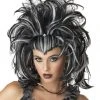 Morris Accessories "Evil Sorceress - Black And White" Halloween Wig 1 Morris Accessories "Evil Sorceress - Black And White" Halloween Wig