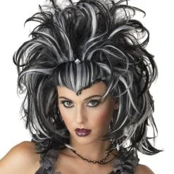 Morris Accessories "Evil Sorceress - Black And White" Halloween Wig
