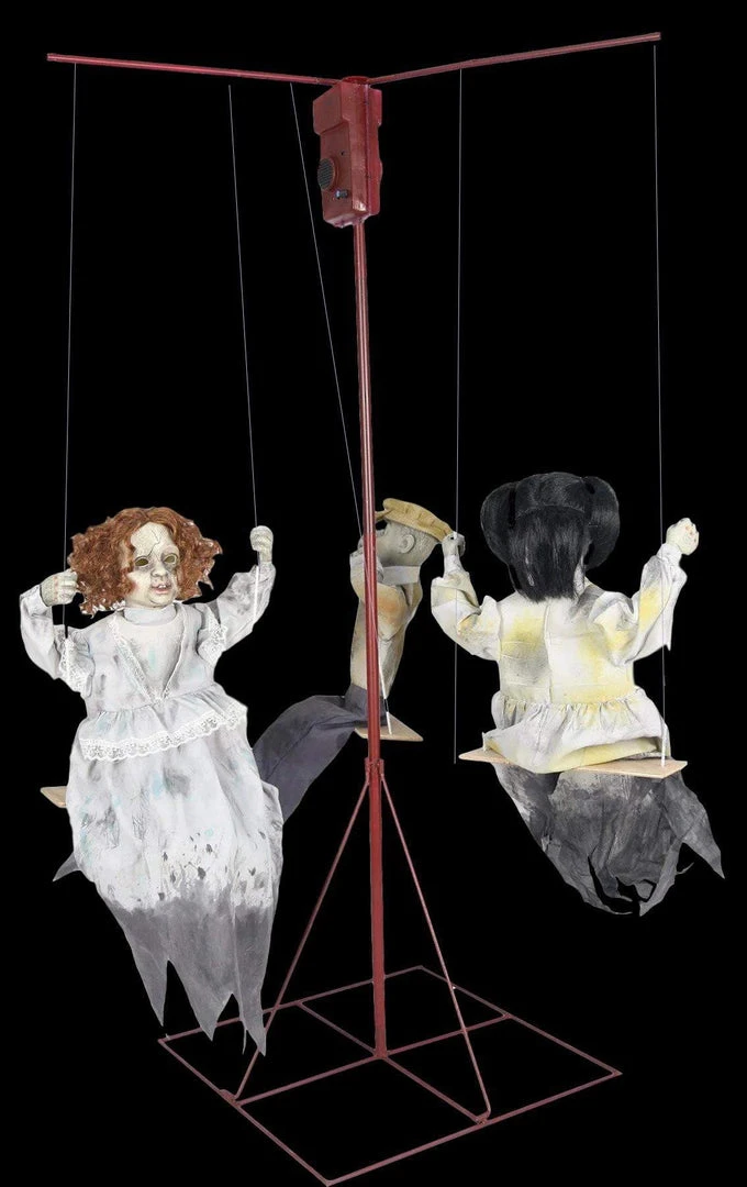 The Horror Dome "Ghostly Go Round - Creepy Dolls" Animated Halloween Props - 3 Dolls 3 The Horror Dome "Ghostly Go Round - Creepy Dolls" Animated Halloween Props - 3 Dolls