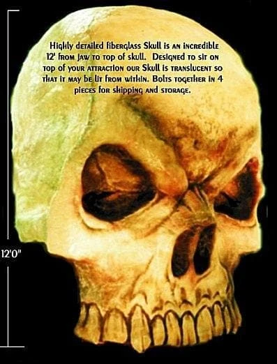 Skeletons And More "Giant Skull" Haunted House Facade 3 Skeletons And More "Giant Skull" Haunted House Facade