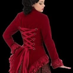 The Horror Dome "Gothic Vampiress Jacket In Red Velvet" HD Hollywood Costume Costumes
