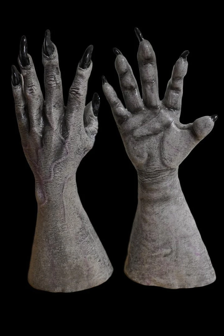 The Horror Dome Hands & Feet "Grey Werewolf/Alien/Monster Hands" Deluxe Latex Halloween Costume Gloves 3 The Horror Dome Hands & Feet "Grey Werewolf/Alien/Monster Hands" Deluxe Latex Halloween Costume Gloves