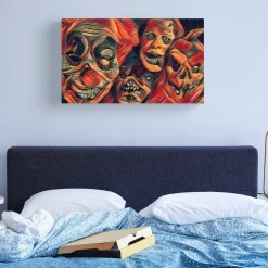 The Horror Dome Decorations Horror Faces Canvas Print