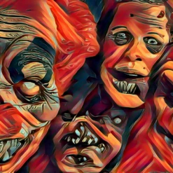 The Horror Dome Decorations Horror Faces Poster