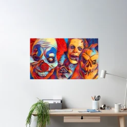 The Horror Dome Decorations Horror Faces Poster