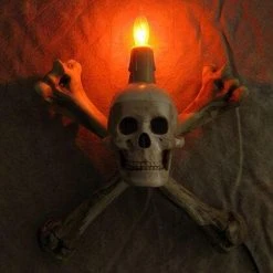 Skeletons And More "Humerus Bone Wall Sconce With 3 Inch Skull" Haunted House Lighting 9 Skeletons And More