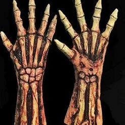 The Horror Dome "Rotted Bloody Zombie Skeleton Hands" Deluxe Halloween Costume Gloves Hands & Feet