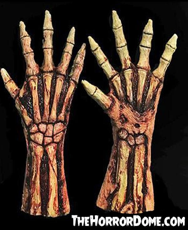 The Horror Dome "Rotted Bloody Zombie Skeleton Hands" Deluxe Halloween Costume Gloves Hands & Feet 3 The Horror Dome "Rotted Bloody Zombie Skeleton Hands" Deluxe Halloween Costume Gloves Hands & Feet