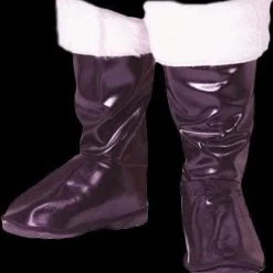 Morris Accessories "Santa Boot Tops - Black With Fur" Christmas Costume Accesory