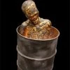 Distortions Zombie Props "Screaming Hot Burnt Zombie" Halloween Animatronic Barrel