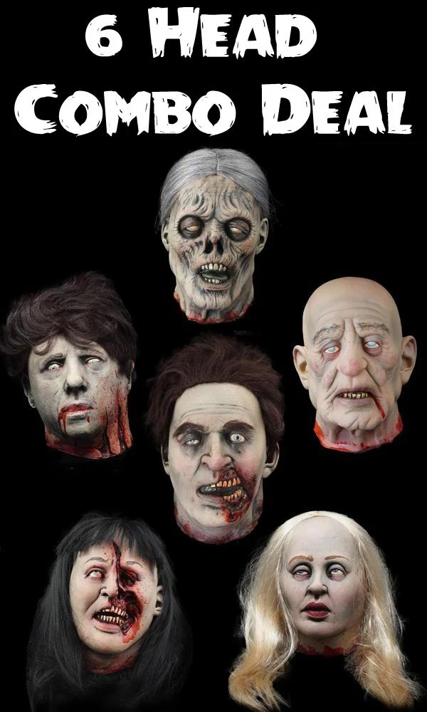 The Horror Dome "Severed Heads Halloween Props" - 6x Package Deal 3 The Horror Dome "Severed Heads Halloween Props" - 6x Package Deal