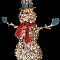 Morris "Starry Night Grapevine Snowman" Light Up Christmas Decoration