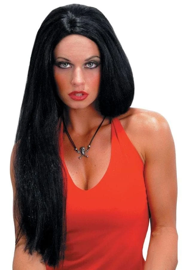 Morris Accessories "Straight Black" Halloween Wig - 24' 3 Morris Accessories "Straight Black" Halloween Wig - 24'