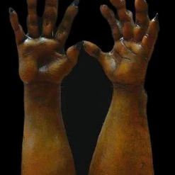 The Horror Dome Hands & Feet "Werewolf Hands - Brown" Deluxe Halloween Costume Gloves