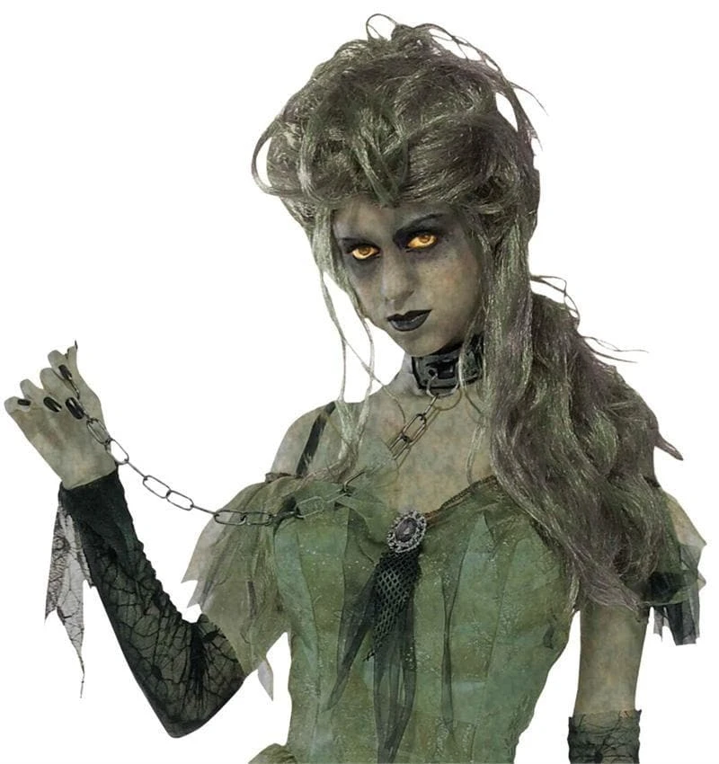 Morris Accessories "Zombie Lady - Grey" Halloween Wig 3 Morris Accessories "Zombie Lady - Grey" Halloween Wig